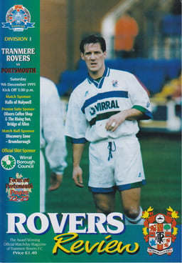 Tranmere Rovers v Portsmouth Match Programme 1995-12-09